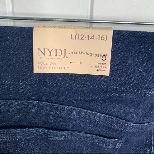 NYDJ  pull on slim high waisted bootcut dark wash langley jeans size 14 16 large