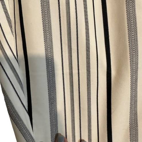 Krass&co NY &  7th Avenue White Striped Cotton Blend Cropped Pants Women Sz 12