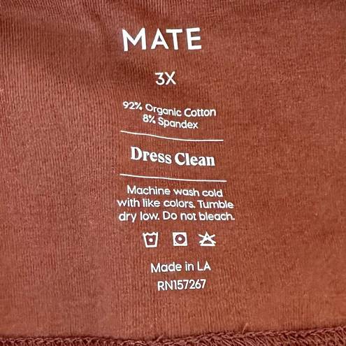 Mate the Label NWT  Chocolate Brown Organic Stretch Biker Short - Size 3X