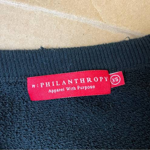 n:philanthropy  Black Cold Shoulder Sweater