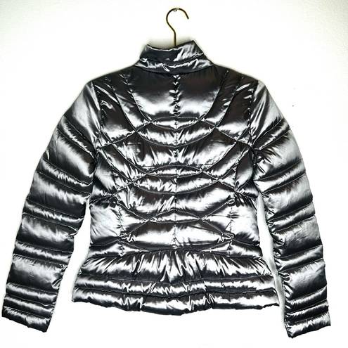 Bernardo  outerwear Silver Metallic Grey Down Puffer Jacket