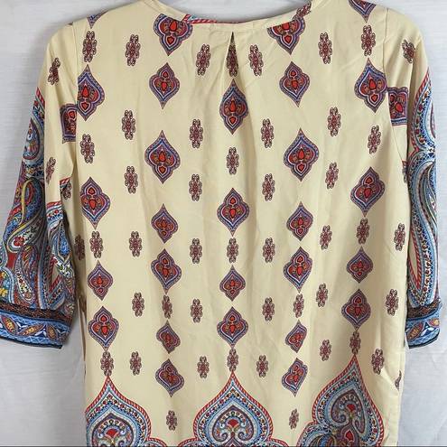 Gibson Latimer paisley shift cream dress women’s Size Medium