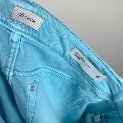 J.Jill  Aqua Blue Authentic Fit Cropped Jeans