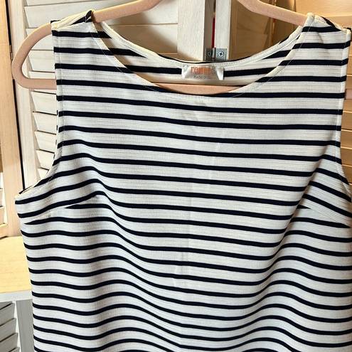 Renee C  Striped Mini Dress Navy and White