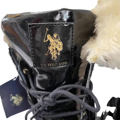 U.S. Polo Assn. Madison Black And Cream Faux Fur Lined Boots