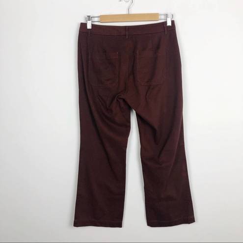 L.L.Bean New  Cargo hiking Crop Pants Maroon Size 2