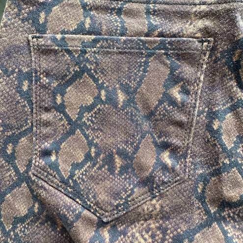 L'AGENCE L’AGENCE Margot High Rise Cropped Skinny Python Snake Print Jeans Brown 25 NWOT