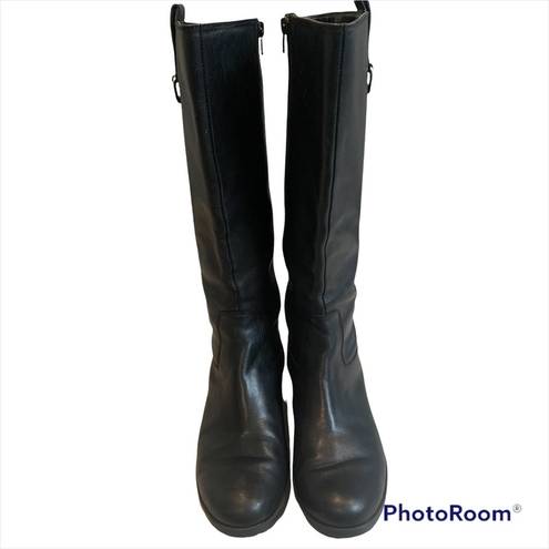 Ralph Lauren Lauren  Sagira II Black Leather Boots