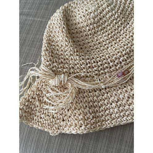 Krass&co Golden Grove Trading  Woven Sun Hat with Beading Detail Size S/M