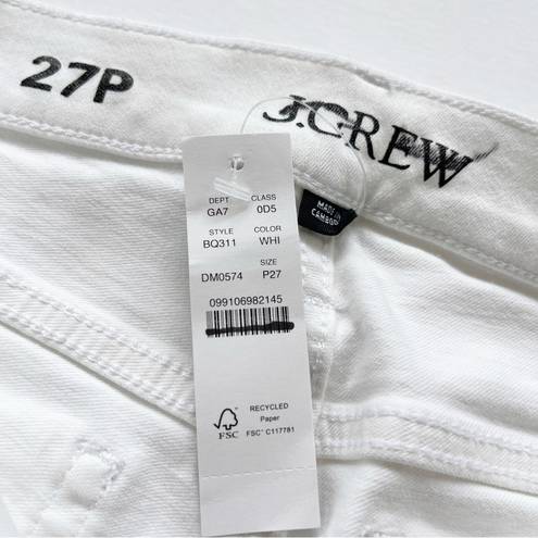 J.Crew  Petite 9" toothpick jean in white wash Size 27P NWT