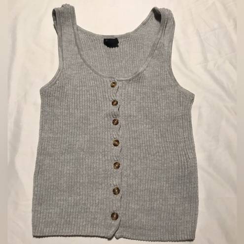 The Moon  & Madison Women’s Gray Ribbed Cropped Tank Top Size M