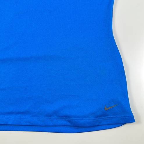 Nike Dri Fit Short Sleeve Blue Black V-Neck T-shirt Size Small