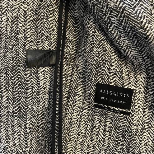 ALL SAINTS HERRINGBONE DESIGN WOOL JACKET