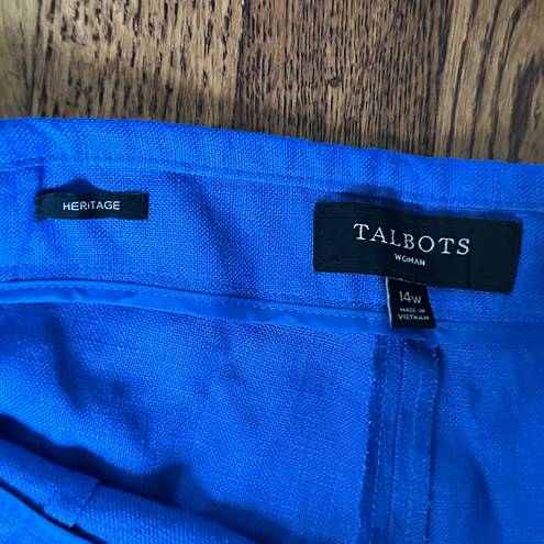 Talbots Vintage  Blue Linen Capri Pants Women’s 14