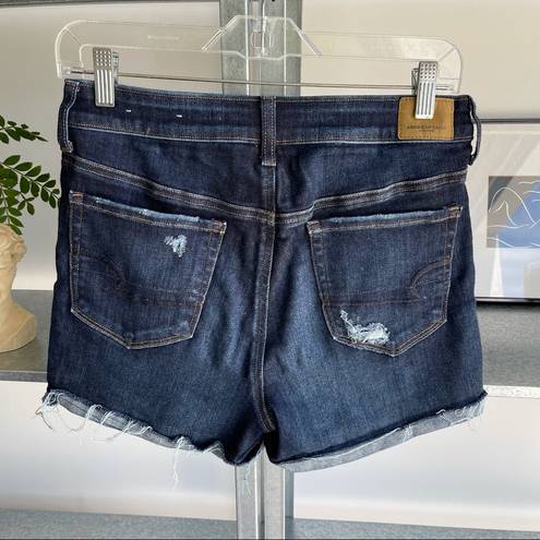 American Eagle  distressed high rise stretch shorts