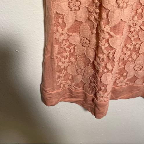 Adrianna Papell  Lace Front Sweatshirt Warm Blush