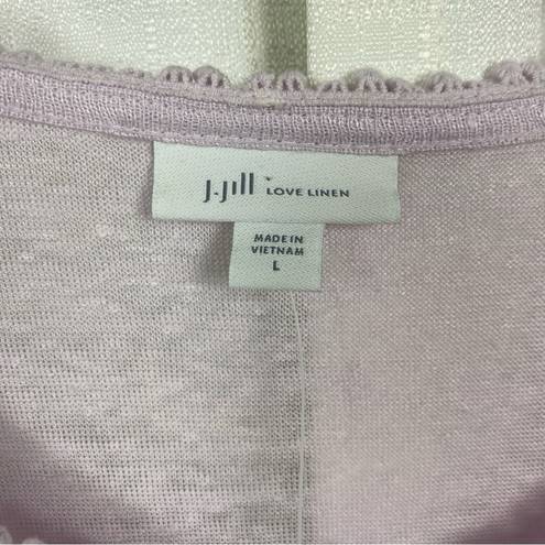 J.Jill  Love Linen Pale Orchid Linen Sweater Sz.L NWT