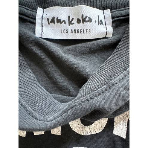 Iamkoko.la  - Reworked Cropped Ramones Tee in Faded Black & Yellow