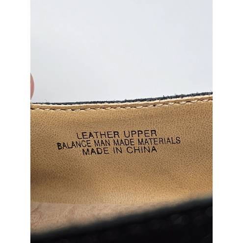 Blossom Born  Black Leather Slingback Open Toe Cork Wedge Shoes Women's Size 9M