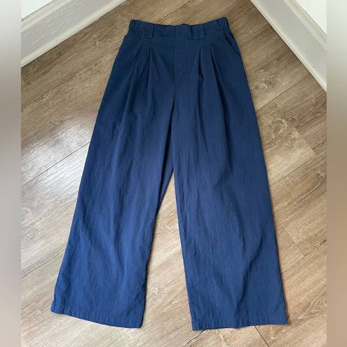 Halara  High Waisted Wide Leg Pull On Pants Casual Blue Elastic Waist ~ Size M