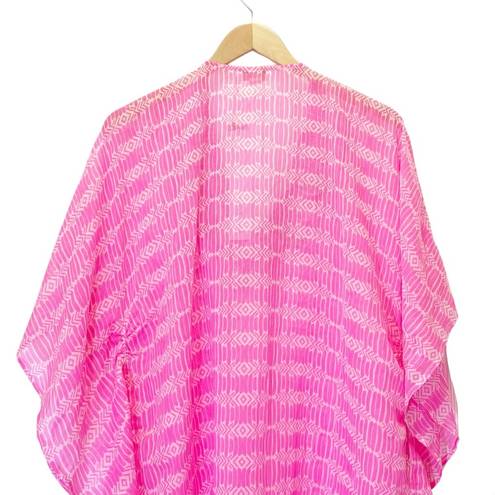 Yumi Kim NWT  Maze Cover Up Jeweled Beaded Cinched Kaftan Hot Pink Sheer Size M/L