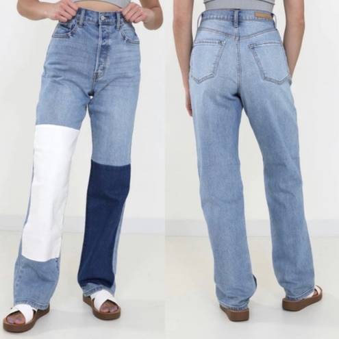 Cello  Medium Wash Patchwork Dad Jeans size 9