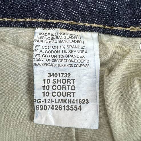 Lee  Slender Secret Lower On The Waist Jeans 10 Short Blue Dark Wash Distressed