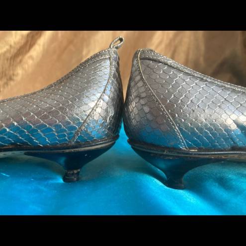 Kate Spade  metallic silver ballet slippers w/heel