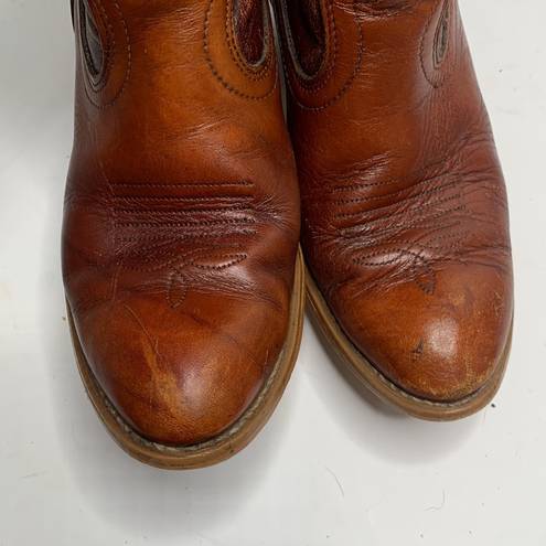 Dingo  Women’s Vintage Rust Brown Leather Almond-toe Cowboy Boots Sz 8