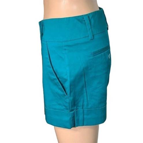 New York & Co. 7th Avenue Womens Dress Shorts Cuffed Stretch Teal Blue Size 0