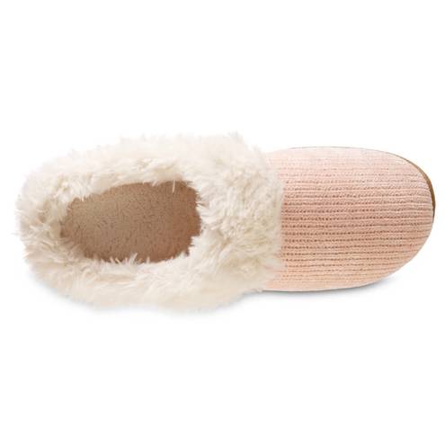 Isotoner Signature Charlotte Chenille Slippers Faux Fur Pink Sparkle M (7.5-8)