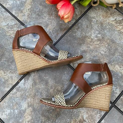 Louise et Cie  Rocco Snake Espadrille Wedge Sandals 8.5