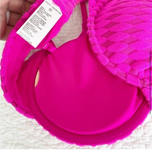 Good American  Pink Jacquard Bikini Set Size 2 NWT