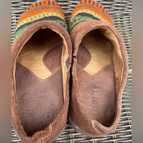 Born Kimmy Women's‎ Size 6 Wool Southwestern Clogs Mules Shoes Brown Multicolor