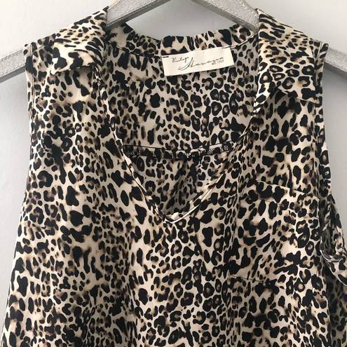 Vintage Havana  Leopard Print V Neck Tank Top