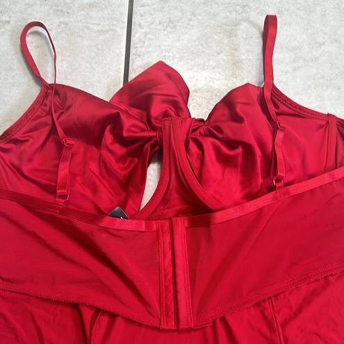 Torrid NWT ‎ Big Bow Satin Bodysuit Red Lingerie Size 6X