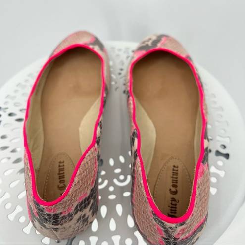 Juicy Couture  leather snake skin print ballet flats shoes