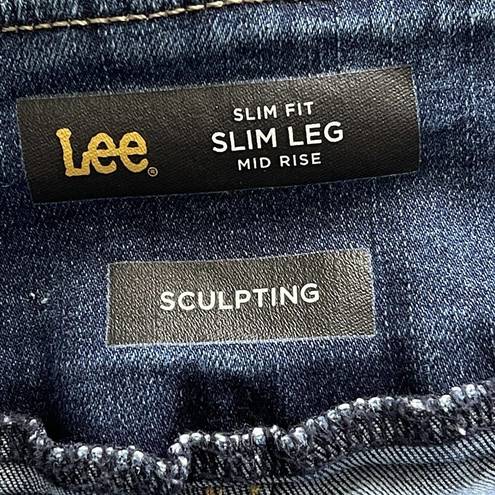 Lee  Large Pull-On Sculpting Jeans Slim Fit Slim Leg Stretch Mid-Rise Rear Pocket