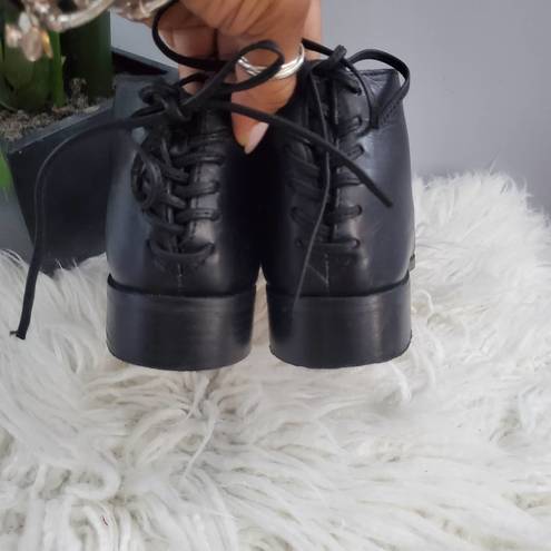 Krass&co Vintage Foundry  Regan Black Leather Open Toe Shoe Sandal 7.5