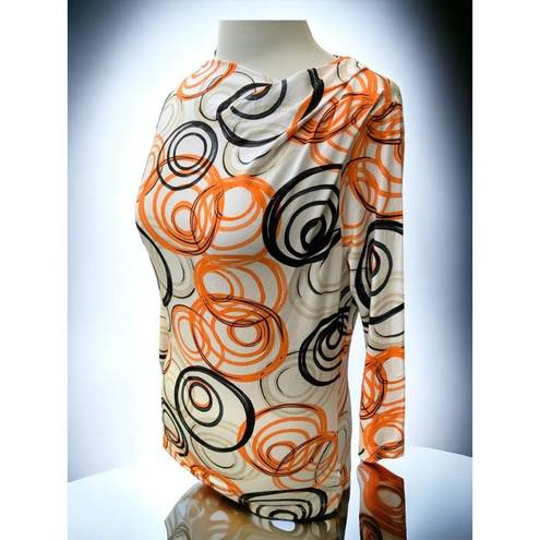 St. John  quarter sleeve ruched tunic multi swirl exclusive to Nordstrom small