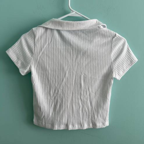 Polo White Cropped  Top