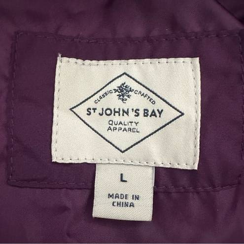 St. John’s Bay  purple puffer coat with hood size Large