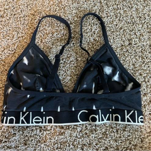 Calvin Klein Black Cream Jersey Cotton Bralette