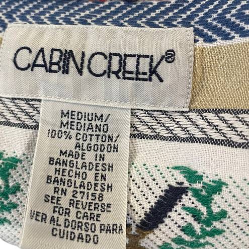 Cabin creek  Vintage Patchwork Embroidered Eclectic Preppy Country Club Gold Top