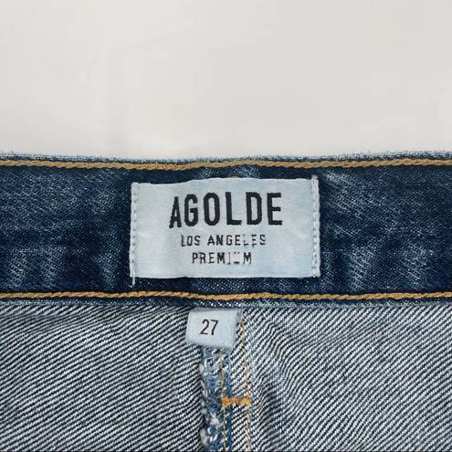 AGOLDE  Denim Skirt Ada 100% Cotton Distressed Mini Summer Frayed Premium SZ 27