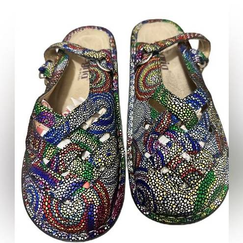 Alegria  Freesia Clogs Mules slingback Mosaic Comfort Shoe Sz 37 US 6.5-7 FRE-387