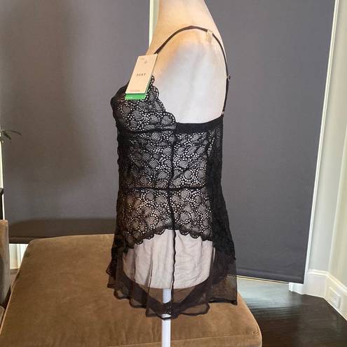 DKNY  Shapewear Teddy Romper Lace Black Adjustable Straps Size L NWT