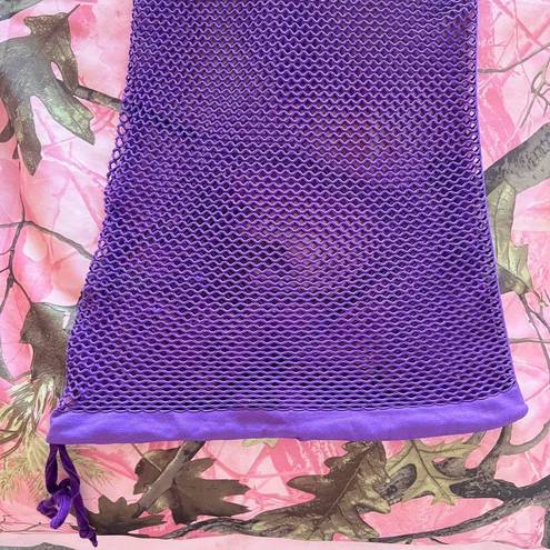 Poof y2k vintage 2000s purple fishnet mesh tube mini dress 