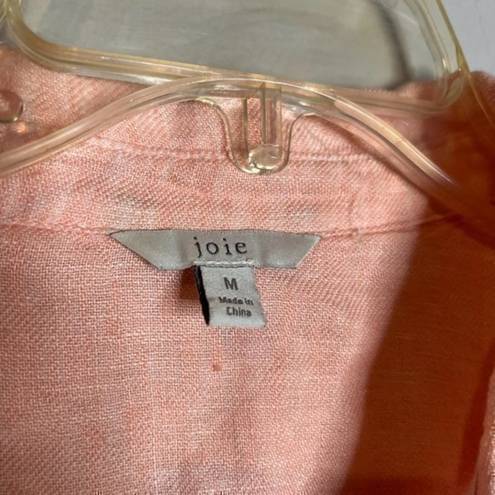 Joie  peach linen button down top