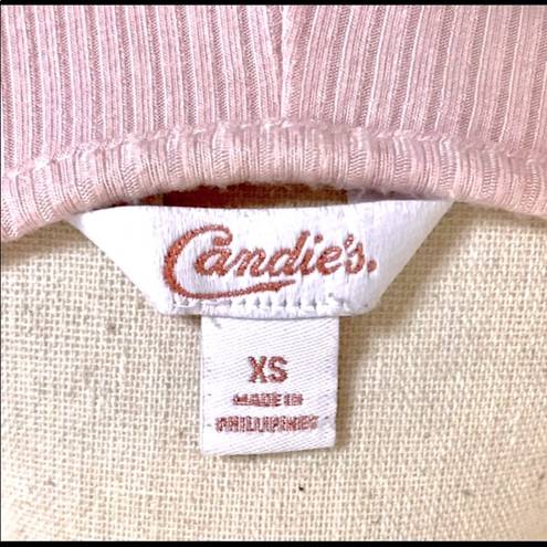 Candie's Light Pink Open Shoulder Bodysuit w/ Corset Style Neckline, XS